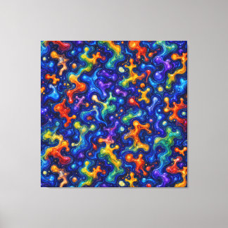 Impressão Em Tela Arte Colorida de Rabiscos
