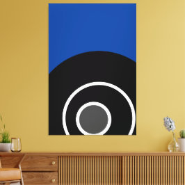 Impressão Em Tela Arte Concêntrica Negra Real Azul Negra Negra Negra