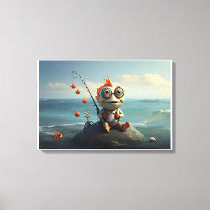 Impressão Em Tela Arte conceptual da pesca de peixes