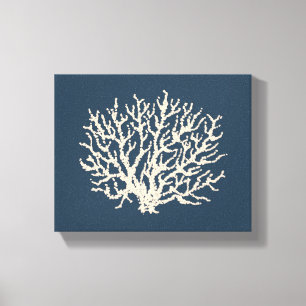 Impressão Em Tela Arte coral da parede do mar azul escuro