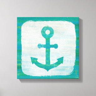 Impressão Em Tela Arte Costeira   Aqua Anchor