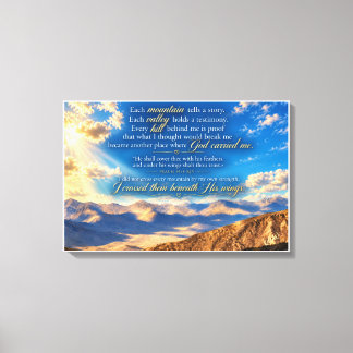 Impressão Em Tela Arte Cristã Montanha da Fé Inspiração Sob Suas Asa