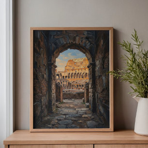 Impressão Em Tela Arte da Arcada das Sombras do Coliseu de Roma