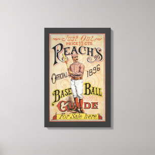 Impressão Em Tela Arte da capa da Guia Esportiva de Beisebol Vintage