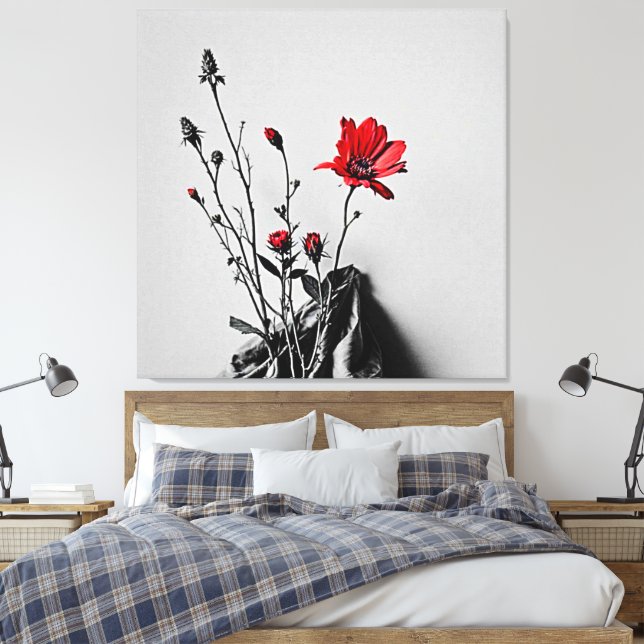 Impressão Em Tela Arte da Cinza Vermelha (Insitu(Quarto))