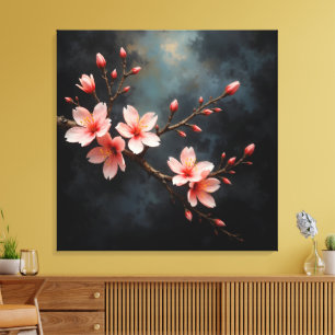 Impressão Em Tela Arte da Flor de Pêssego Vietnamita
