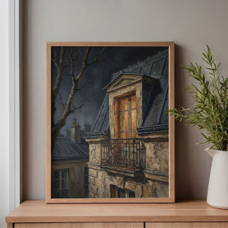 Impressão Em Tela Arte da Janela Solitária de Montmartre