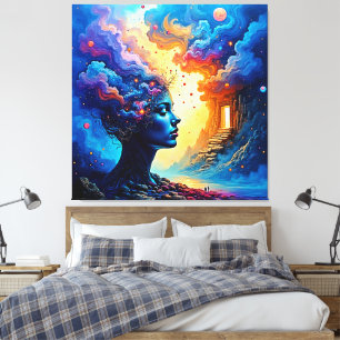 Impressão Em Tela Arte da Paisagem Cósmica da Mente