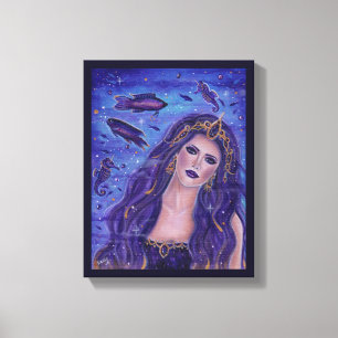 Impressão Em Tela Arte da sereia púrpura Ametista por Renee L. Lavoi