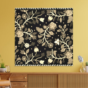 Impressão Em Tela Arte de Aplicação com Miçangas Florais Anishinaabe
