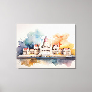 Impressão Em Tela Arte de aquarela de Budapeste