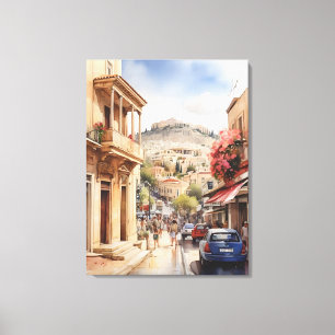 Impressão Em Tela Arte de aquarela Grécia de Atenas