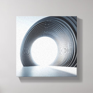 Impressão Em Tela Arte de Arquitetura Circular Minimalista Moderna -