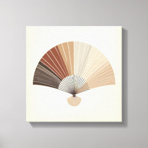 Impressão Em Tela Arte de Balanço Abstrato do Leque Dobrável Japandi