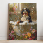Impressão Em Tela Arte de Cão de Montanha Bernese, Arte de Banheiro<br><div class="desc">Arte apresentando um porreiro Cão de Montanha Bernese desfrutando um cheio relaxante de bolhas e lindas flores. Este trabalho de arte charmoso adiciona um toque de calor e personalidade ao seu espaço,  fazer que ele se sinta mais convidativo e alegre.</div>