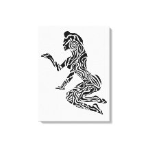 Arte de Cavalo em Pé Abstrato | Moderno Preto e Br