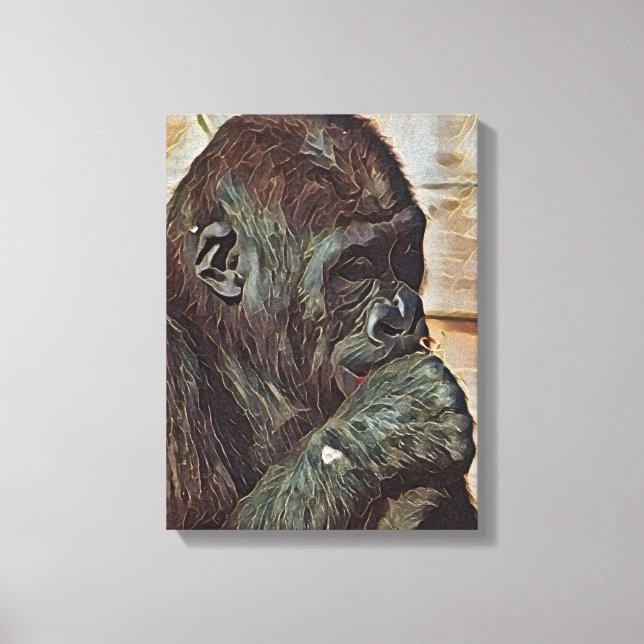 IMPRESSÃO EM TELA ARTE DE CHIMPANZÉ (Frente)