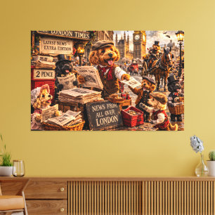 Impressão Em Tela Arte de Cockapoo London Wall – Arte Vintage