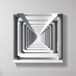 Impressão Em Tela Arte de Colunata Clássica Elegante - Arquitetura I