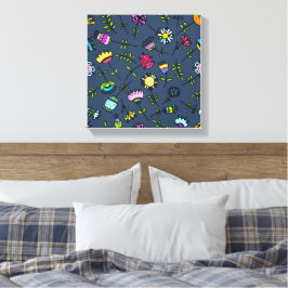 Impressão Em Tela Arte de Design de Padrão Floral Caprichoso