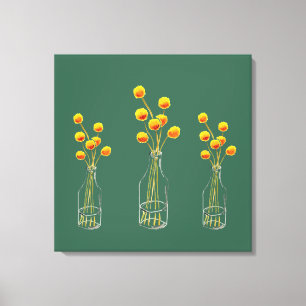 Impressão Em Tela Arte de flores amarela e feliz Billy Bob