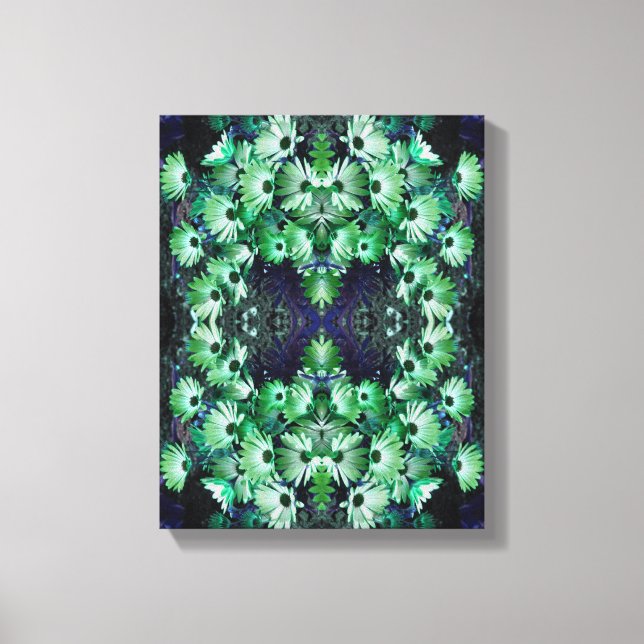 Impressão Em Tela Arte de Flores de Margarida Africana Verde (Frente)