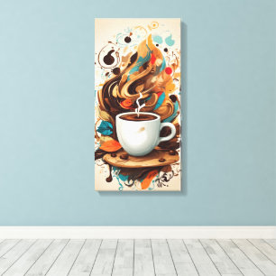 Impressão Em Tela Arte de Fluxo de Café