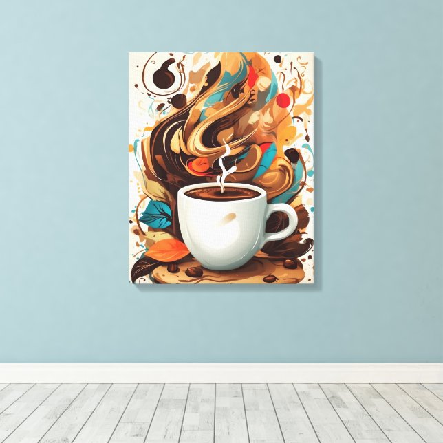 Impressão Em Tela Arte de Fluxo de Café (Insitu(piso de madeira))