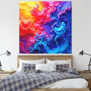 Impressão Em Tela Arte de Fusão de Cores Vibrante