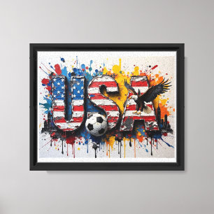 Impressão Em Tela Arte de Futebol dos EUA em Estilo de Pintura a Óle
