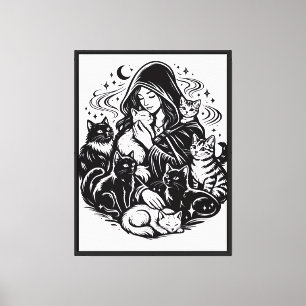 Impressão Em Tela arte de gatos fofos na parede