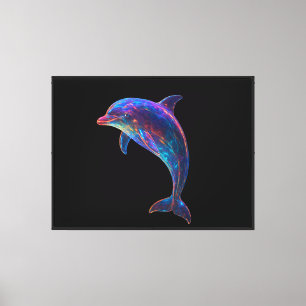 Impressão Em Tela Arte de Golfinho Brilhante 