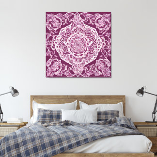 Impressão Em Tela Arte de IA mandala roxa