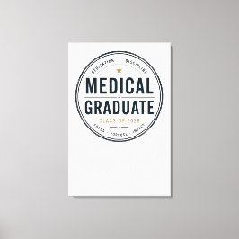 Impressão Em Tela Arte de Insígnia de Graduado Médico Personalizado 