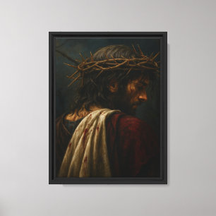 Impressão Em Tela Arte de Jesus Vista Posterior Coroa de Espinhos