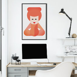 Impressão Em Tela Arte de linda garota chinesa