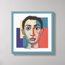 Impressão Em Tela Arte de linha de rosto minimalista | Wal de enquad