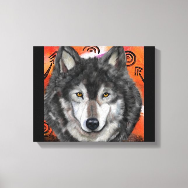 Impressão Em Tela Arte de Lobo (Frente)