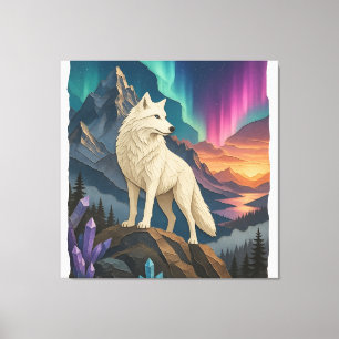 Impressão Em Tela Arte de Lobo em Tela Esticada na Parede