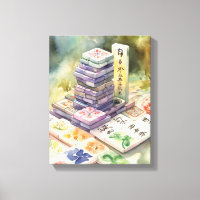 Arte de Mahjong em Aquarela