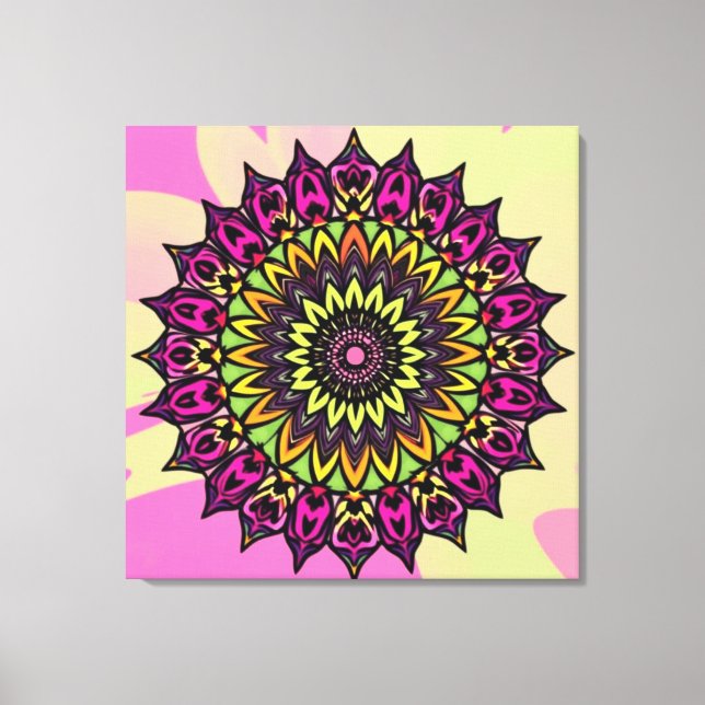 Impressão Em Tela arte de mandala (Frente)