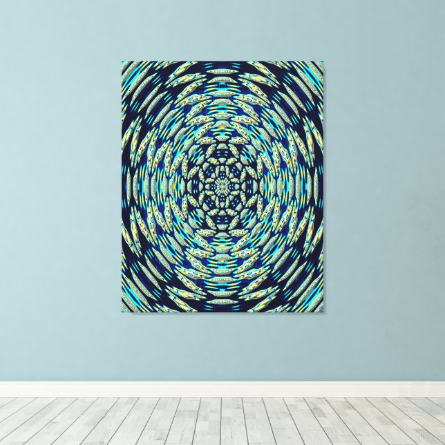 Impressão Em Tela Arte de Mandala Quântica (Insitu(piso de madeira))
