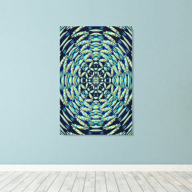 Impressão Em Tela Arte de Mandala Quântica (Insitu(piso de madeira))