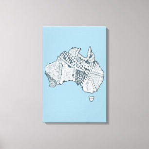 Impressão Em Tela Arte de Mapa Australiana