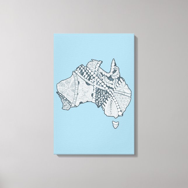 Impressão Em Tela Arte de Mapa Australiana (Frente)