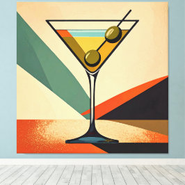 Impressão Em Tela Arte de Martini com Bloco de Cores Modernista de M