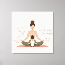 Impressão Em Tela Arte de Meditação de Yoga Mãe e Filho