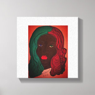 Impressão Em Tela Arte de Muro Colorida Afro-Americana
