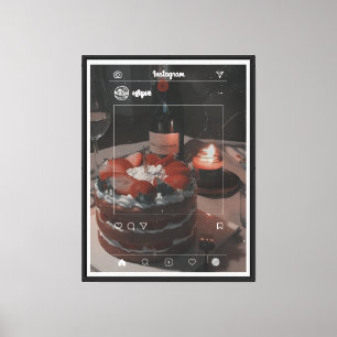 Impressão Em Tela Arte De Muro De Bolo Aestético - Estilo De Instagr