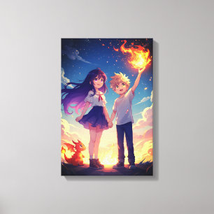 Impressão Em Tela Arte de Muro de Fantasia Colorida para Crianças